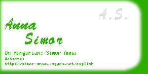 anna simor business card